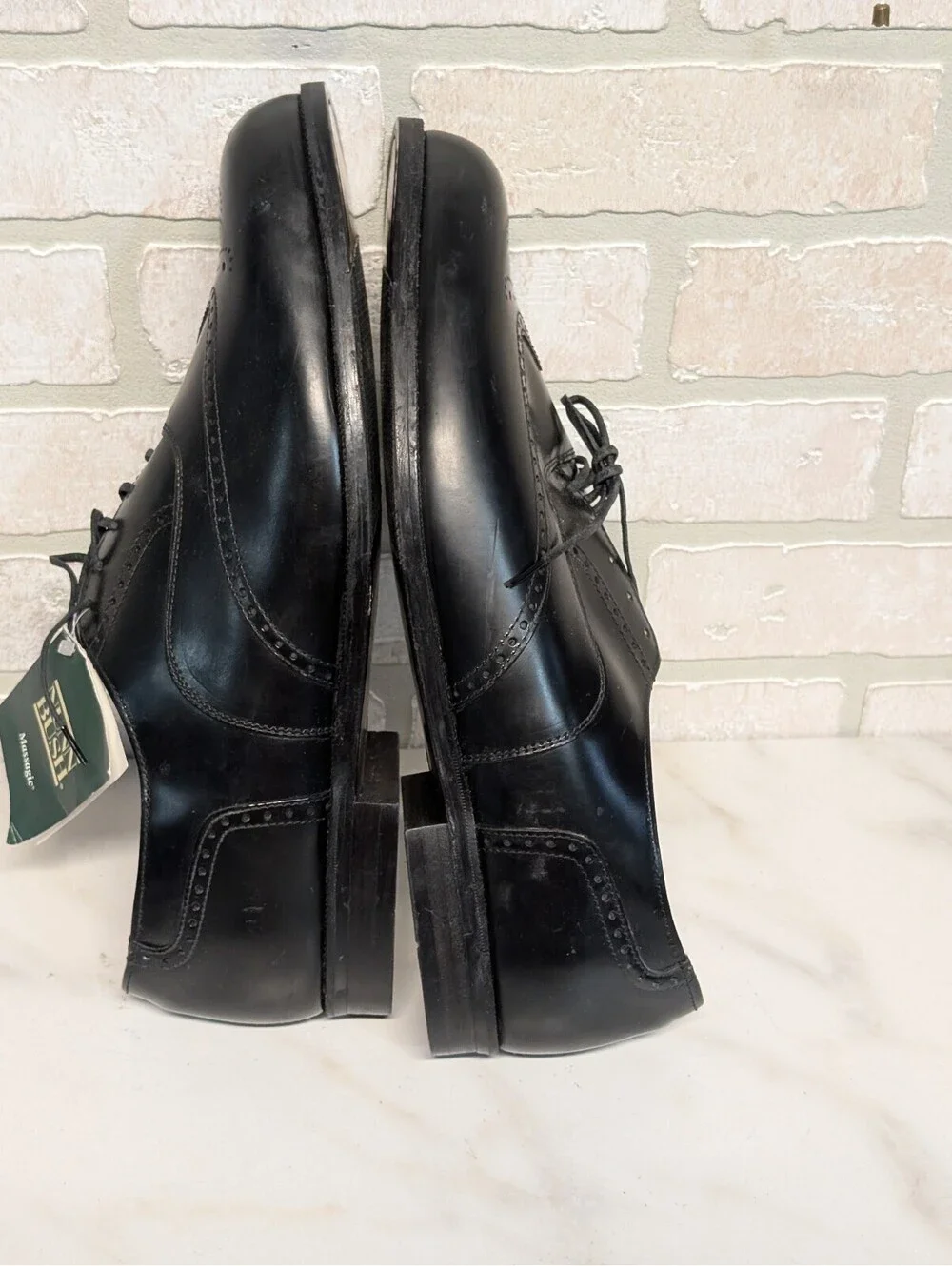 Nunn Bush Men's Black Leather Wingtip Dress Shoes Size 14 D